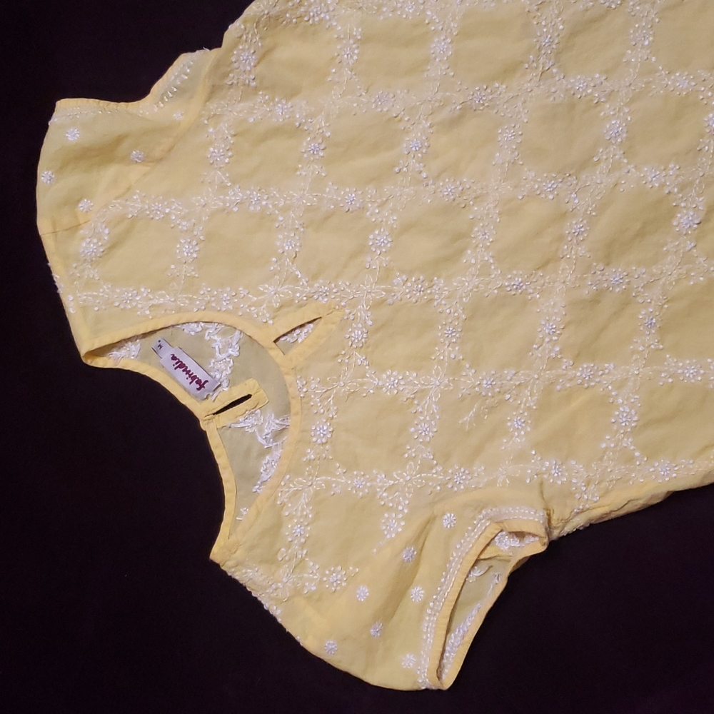 Fabindia Yellow Embroidered Blouse